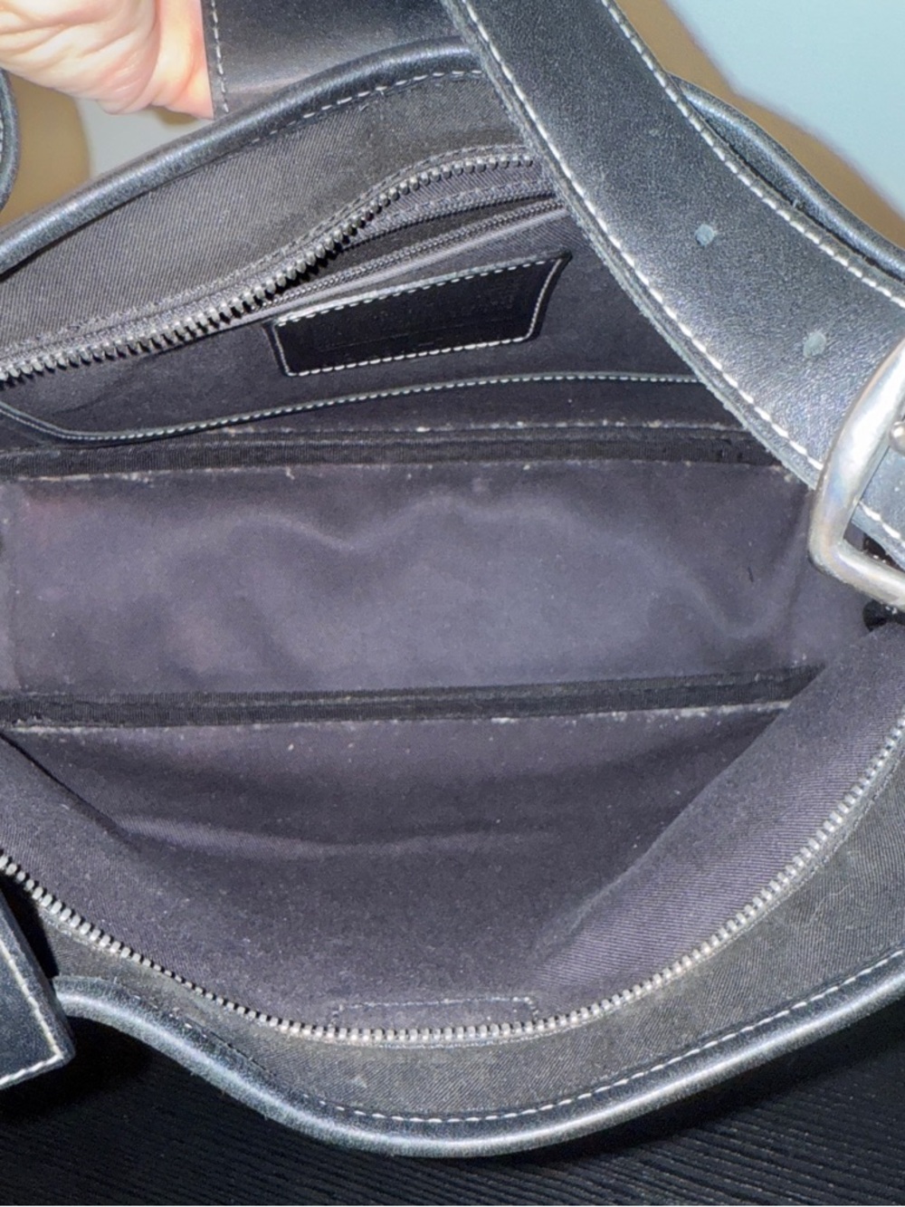 Coach Black Shoulder Bag with Leather Accent - Picture 11 of 13